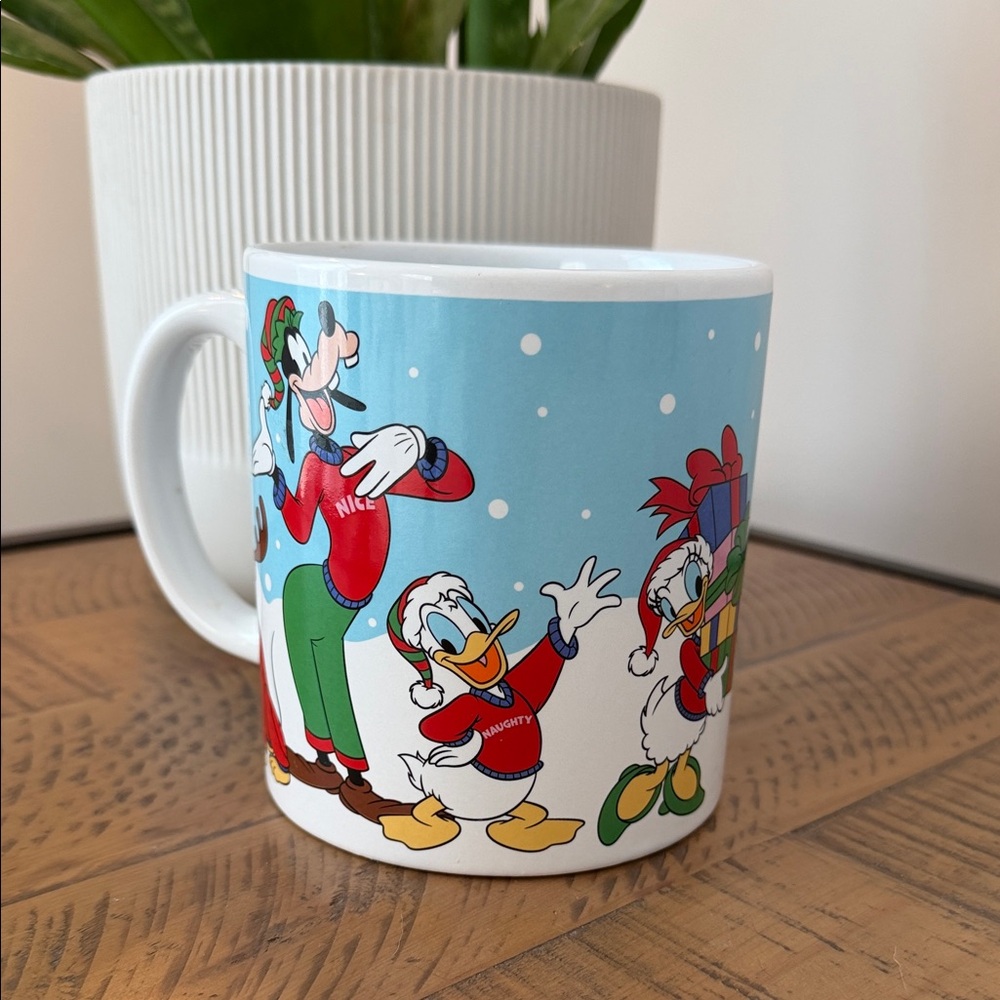 Disney Festive Mug with Goofy and Donald in Red and Green